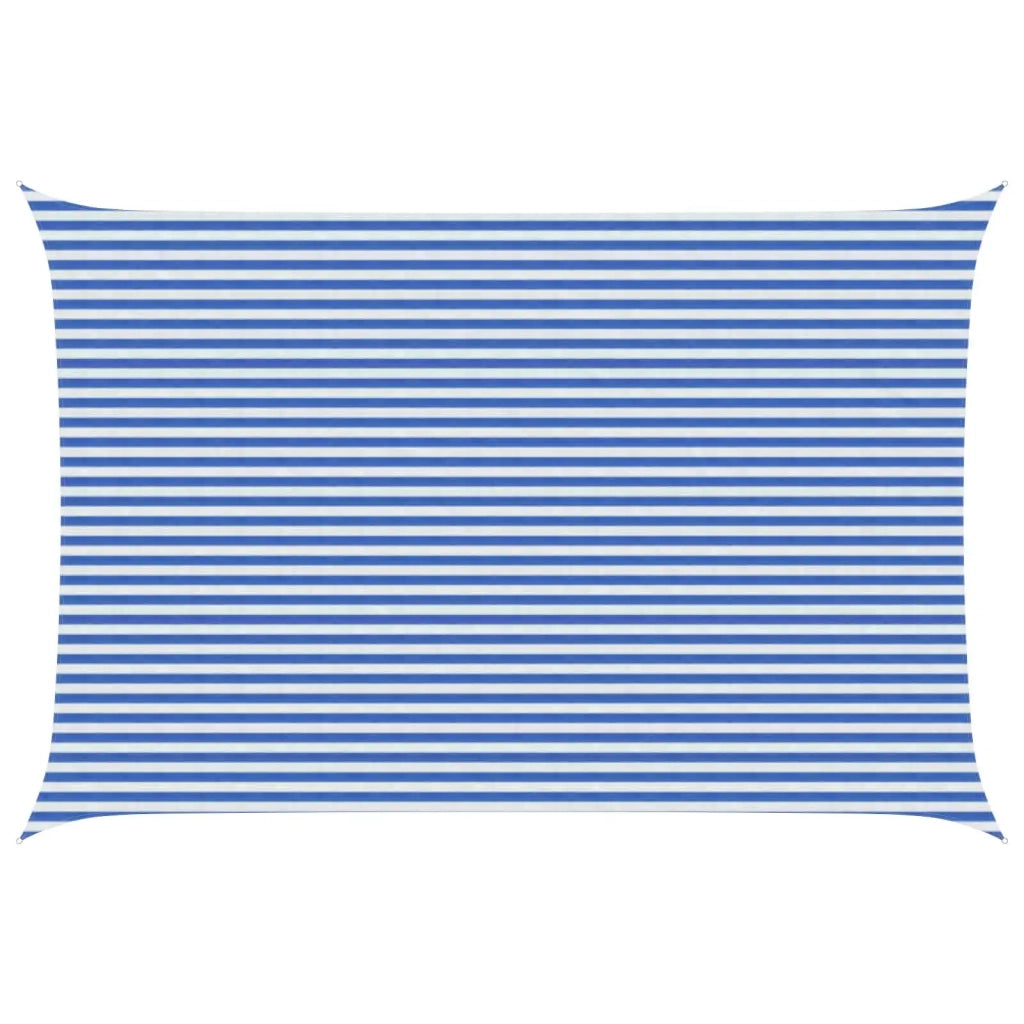 Telo Ombra-Vela Ombreggiante-Parasole a Vela Blu e Bianco 4 x 7 m HDPE