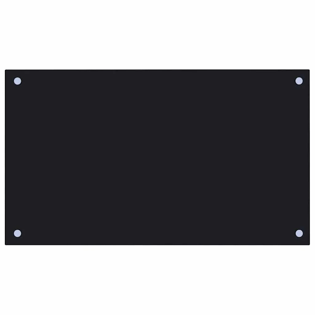 Set di 2 paraschizzi neri per cucina 70 x 40 cm paraschizzi design elegante in vetro temperato nero 02_0055738