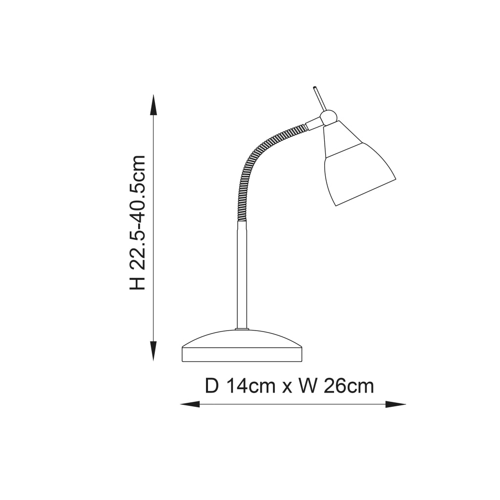 Lampada da scrivania industriale touch cromo satinato Endon