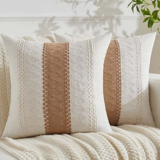 Copribraccia decorativi marrone - stile boho - 40 x 40 cm