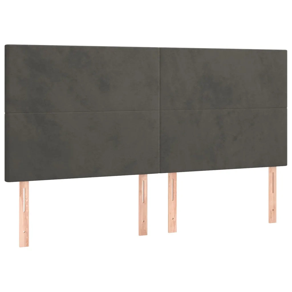 Testiera Grigio Scuro 200x5x118/128 cm Velluto 3116119