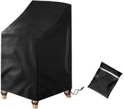 Stoelhoes per giardino - 72 x 92 x 120 cm - Stoelhoes impermeabile - Copertura per sedili da giardino - Protezione per sedie da giardino - 210D tessuto Oxford - Impermeabile - Adatto per esterni in giardino, balcone o terrazzo - Nero