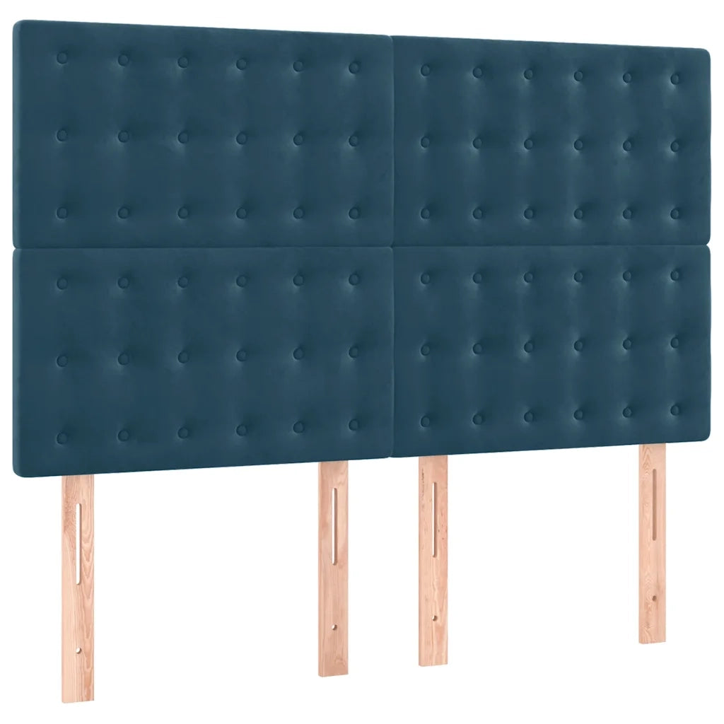 Testiera | Testata Blu Scuro 144x5x118/128 cm Velluto