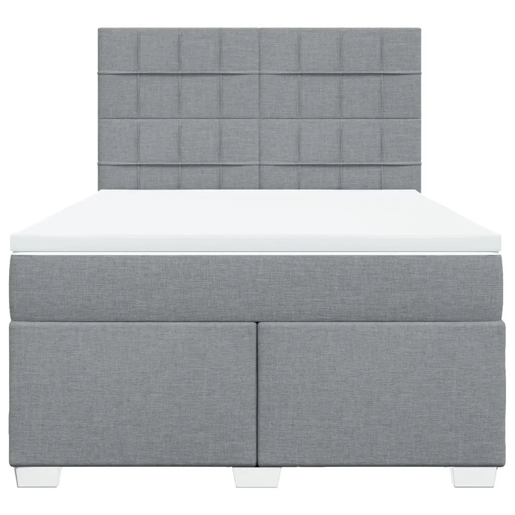 Giroletto a Molle con Materasso Grigio Chiaro 140x190cm Tessuto 3292783