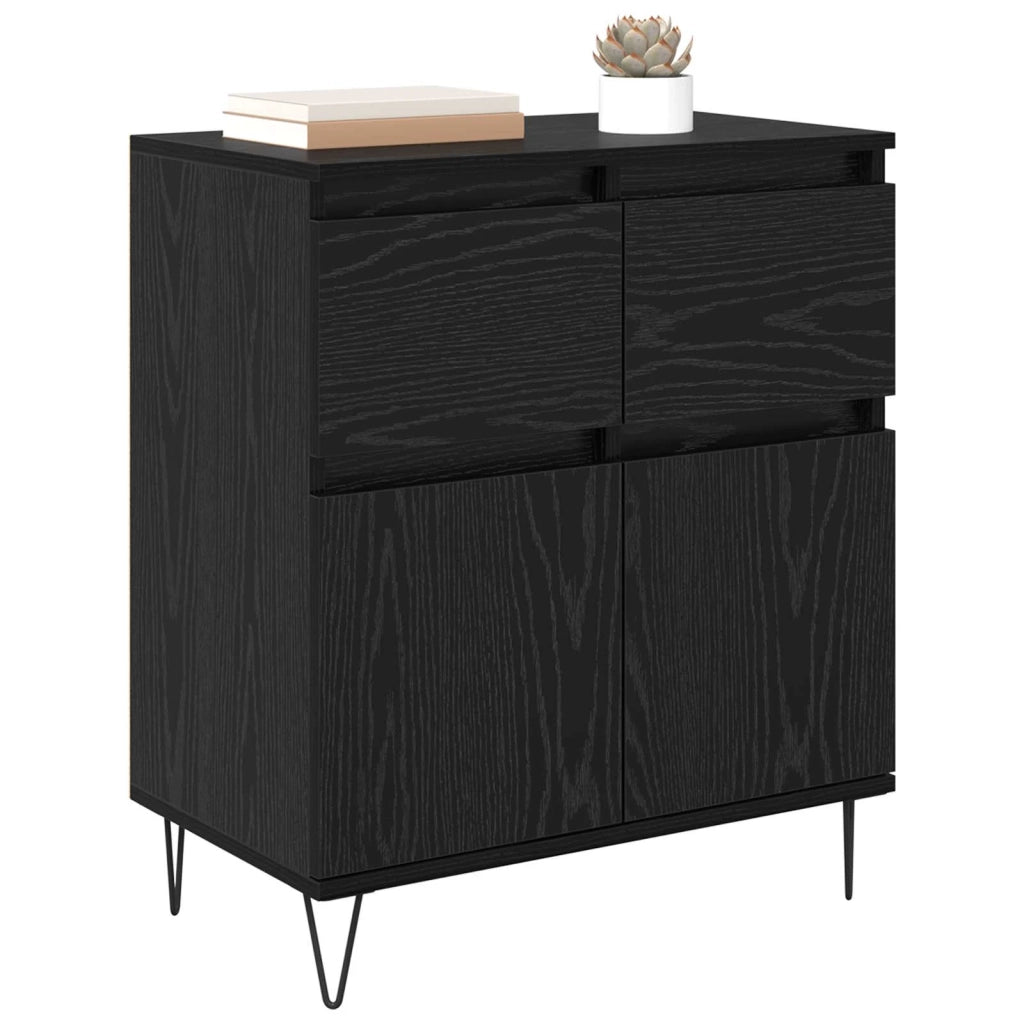 Credenza | Madia | Buffet da pranzo | Armadio da pranzo con cassetto Rovere Nero 60 x 35 x 70 cm