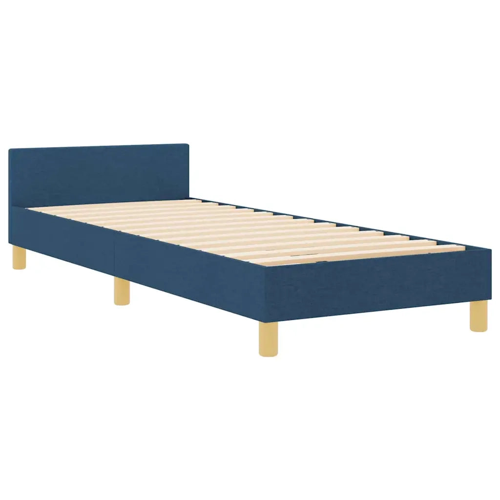 Struttura del letto con testiera Blu 90 x 190 cm Tessuto