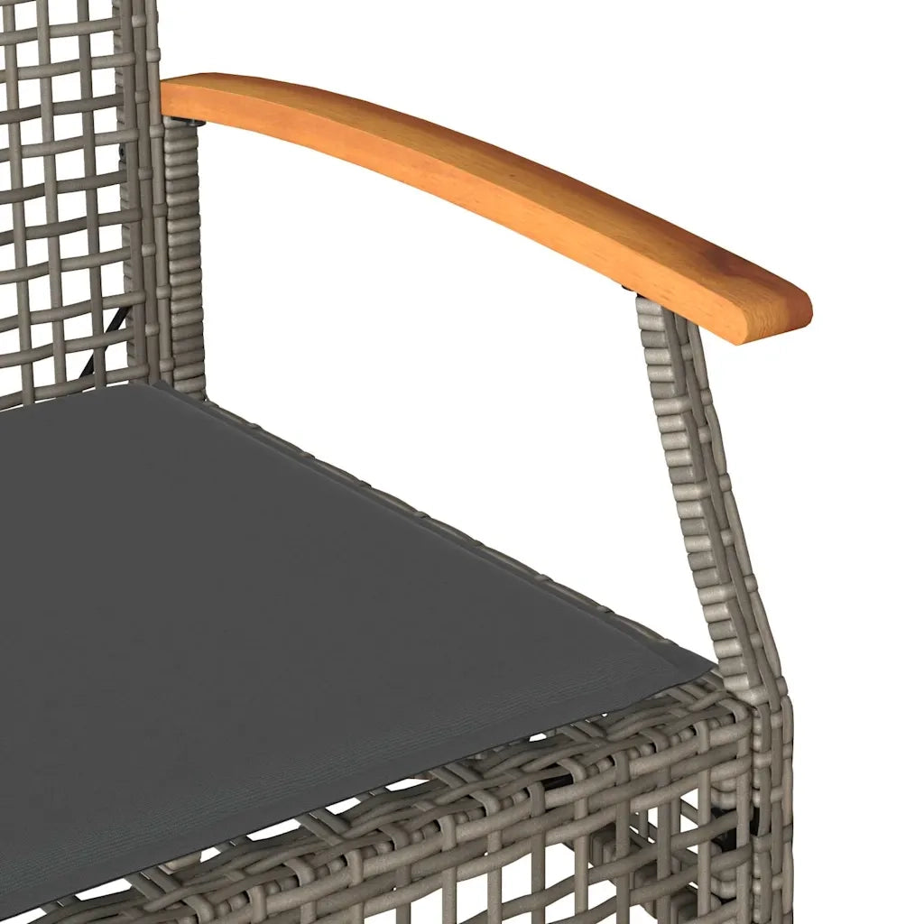 Set Divani da Giardino 4 pz con Cuscini in Polyrattan Grigio 366267