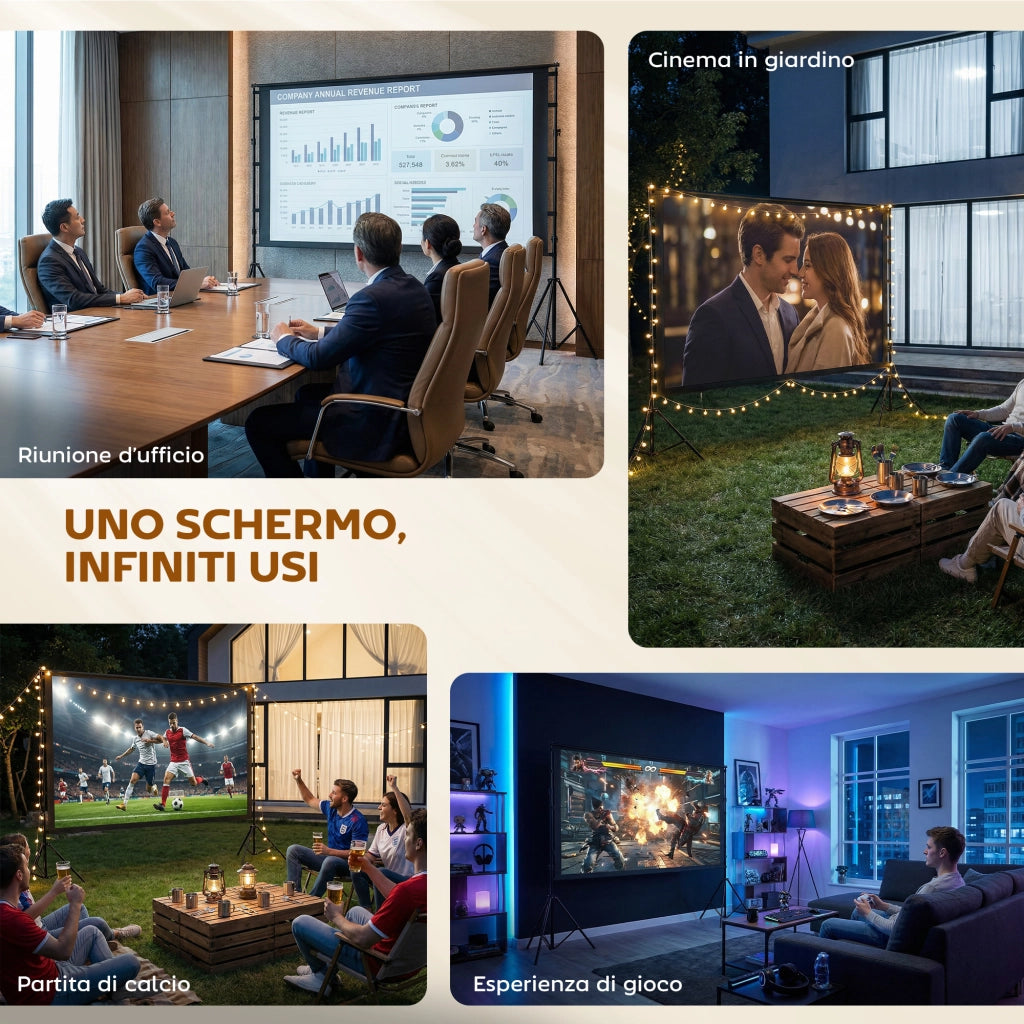 Telo per Proiettore 100' 16:9 HD ¨C Minimal ¨C Bianco