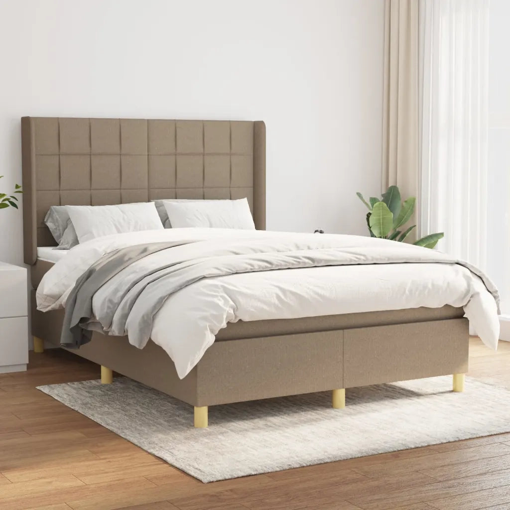 Giroletto a Molle con Materasso Tortora 140x200 cm in Tessuto 3131997
