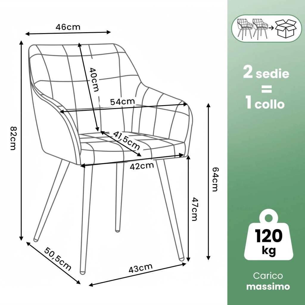 Set di 2 Sedie imbottite con cuciture quadrate LUXANO Beige gambe nere tessuto Lumos