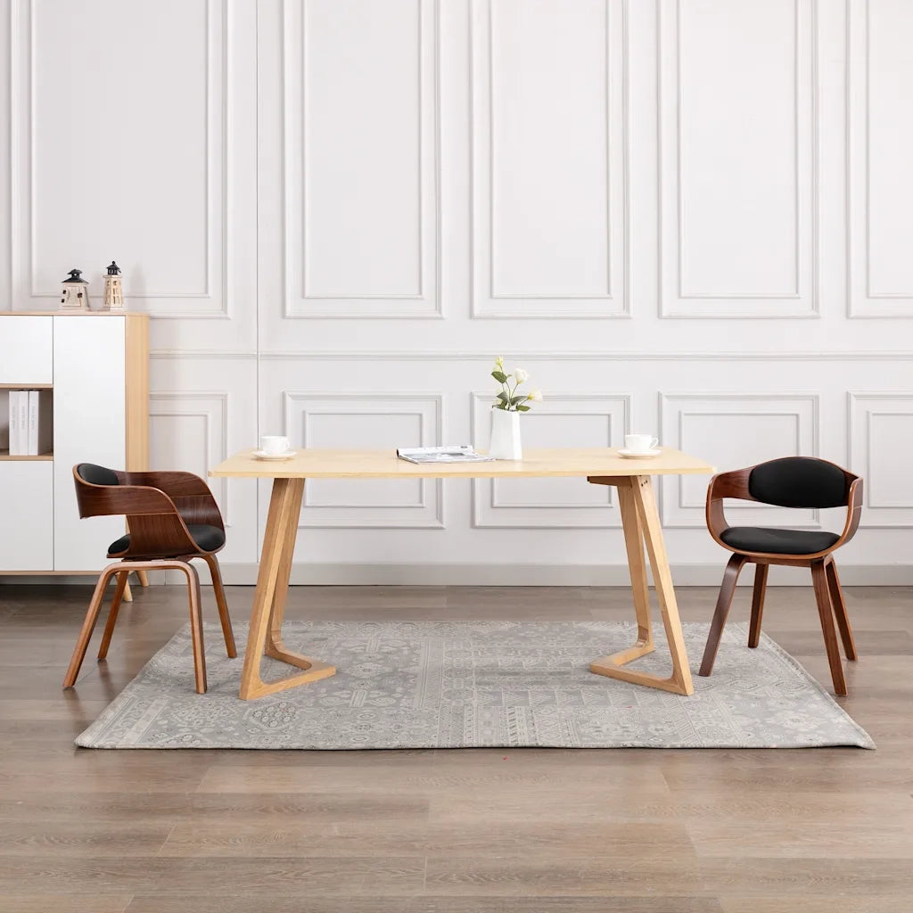Sedie da Pranzo 2 pz in Legno Piegato e Similpelle