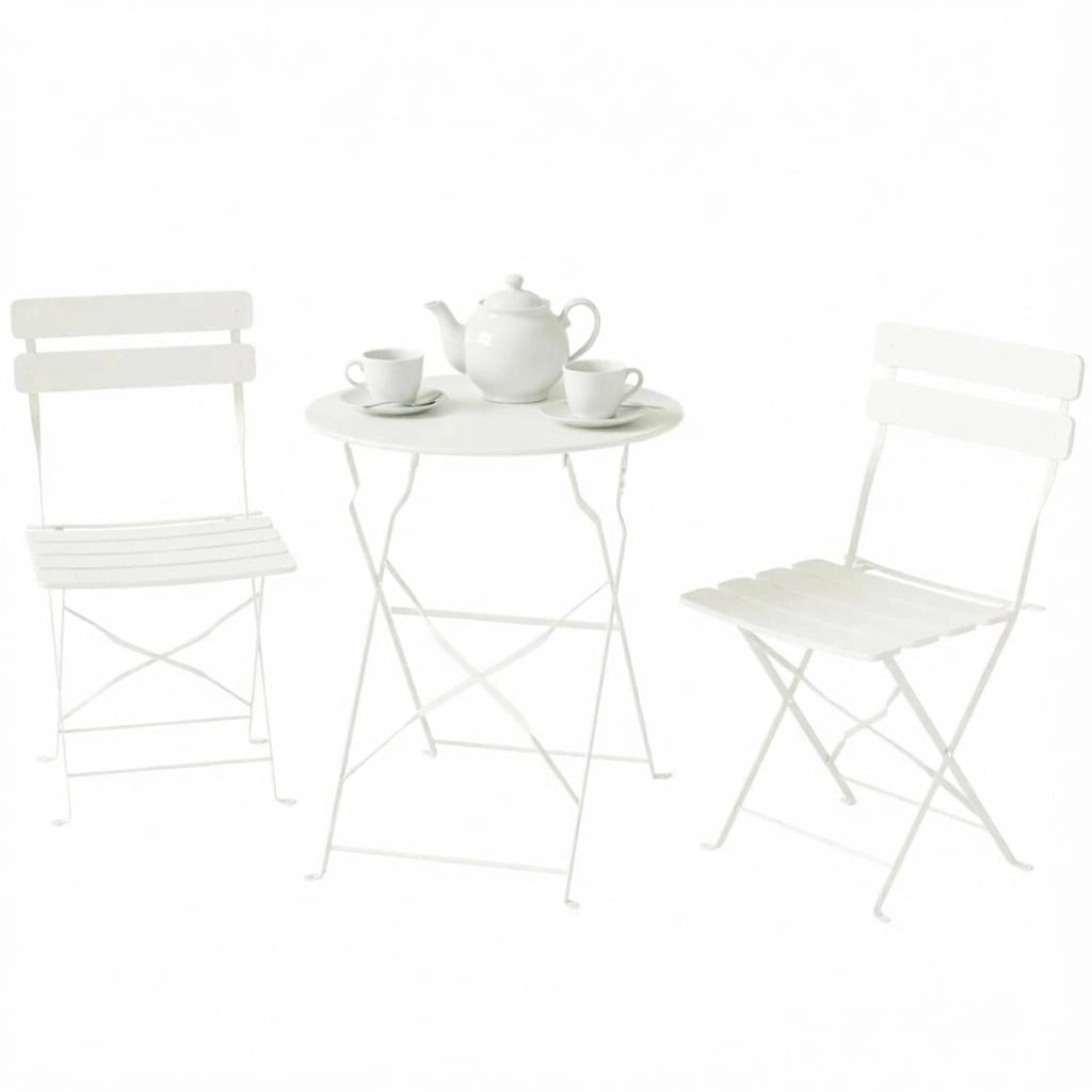 Set di sedute portatili per patio, mobili da giardino pieghevoli, tavolo e sedie da bistrot per esterni, tavolo e sedie da pranzo minimalisti per este
