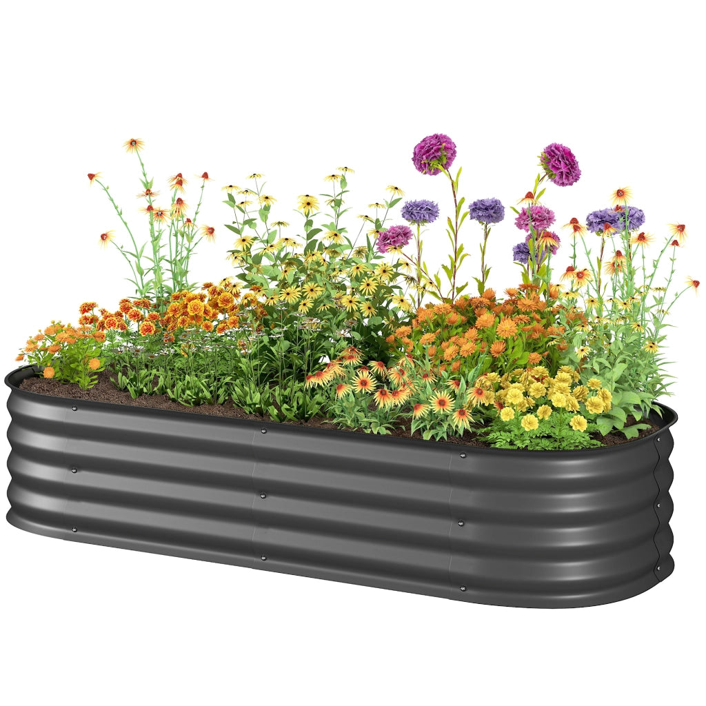 Fioriera rialzata modulare da giardino ¨C Xylo ¨C acciaio grigio 150x62x30 cm
