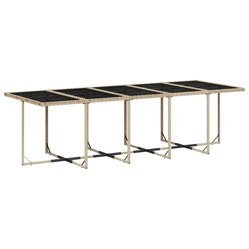 Set Pranzo da Giardino 15 pz con Cuscini Beige Misto Polyrattan 3210696