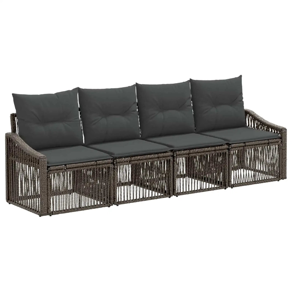 Set Divano da Giardino 4 pz Grigio polyrattan 3435929