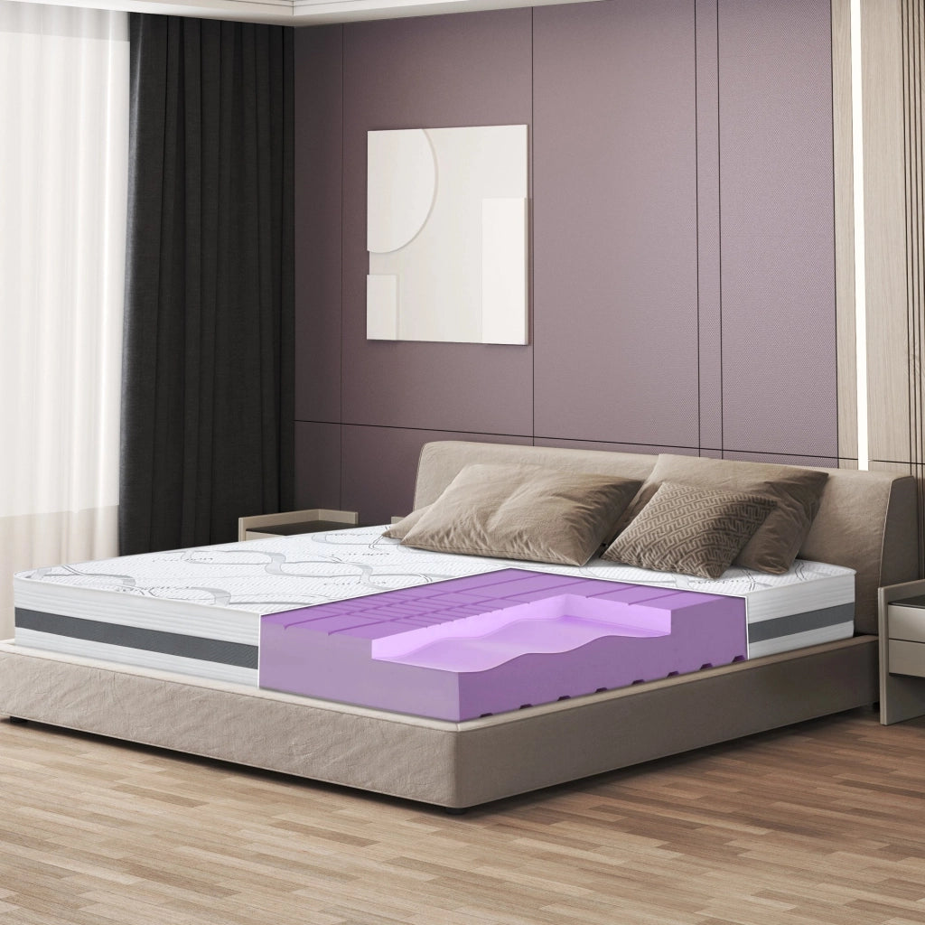 Materasso Singolo 95x210 cm a Media Rigidita' | Altezza 25 cm | Tessuto Anallergico e Traspirante | Proprieta' Ortopediche e Automodellanti | Prodotto in Italia
