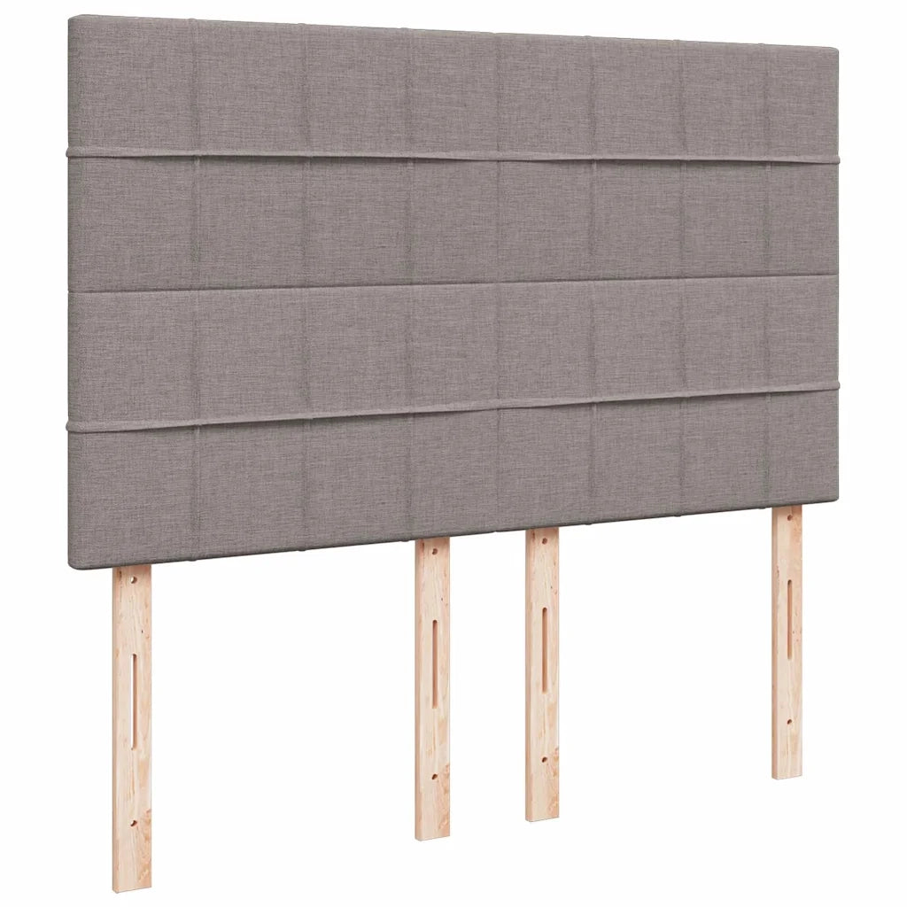 Struttura Letto Pouf con Materasso Tortora 140x190 cm Tessuto 3314007