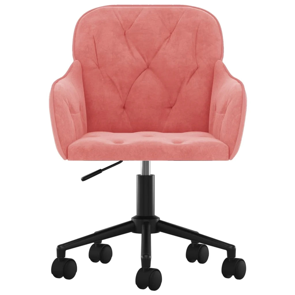 Sedia girevole da ufficio/sedia da studio/sedia per computer in velluto rosa 02_0024171