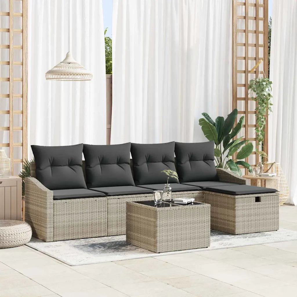 Set di divani con cuscino 6 pcs polyrattan