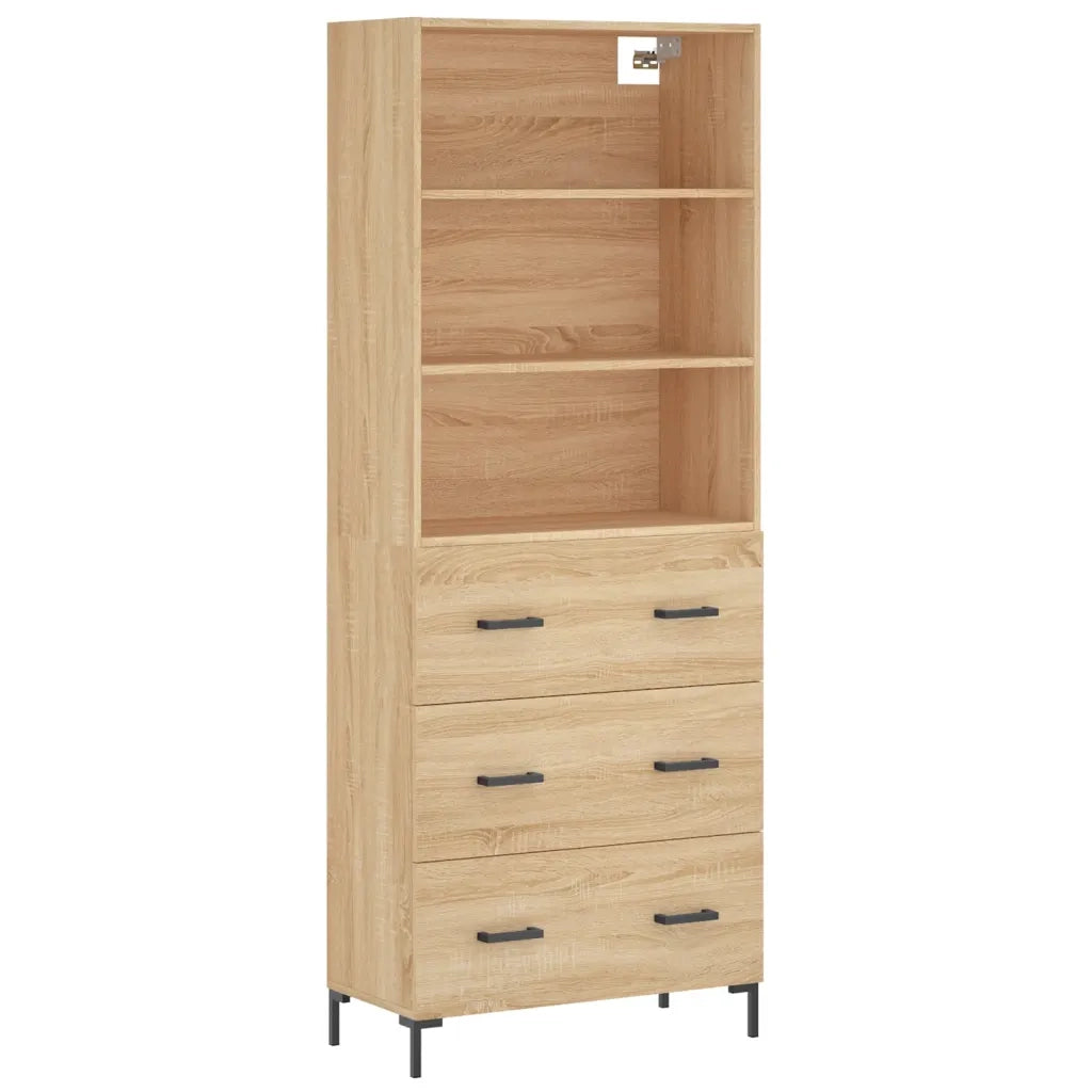 Credenza-Buffet-Armadio da cucina Rovere Sonoma 69,5x34x180 cm in Legno Multistrato 783329