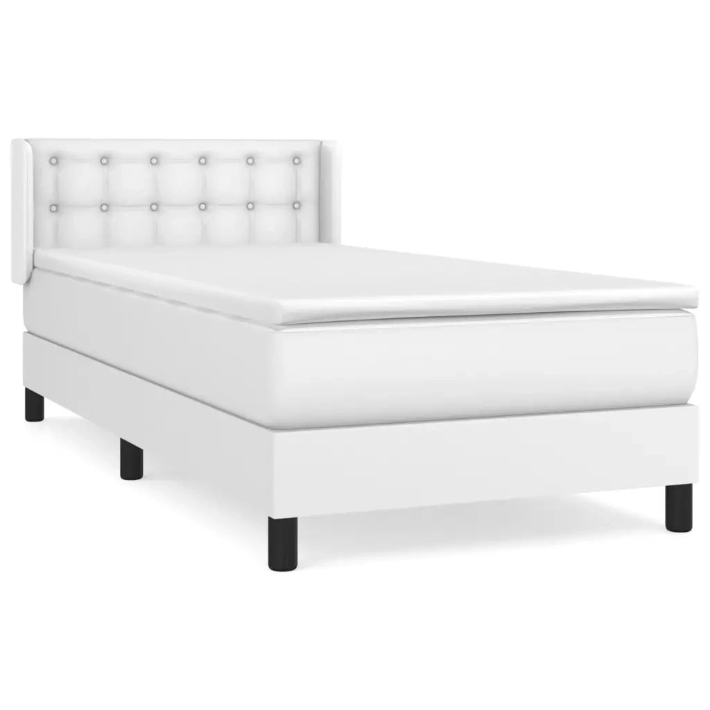 Giroletto a Molle con Materasso-Struttura Letto Bianco 80x200 cm in Similpelle 295007