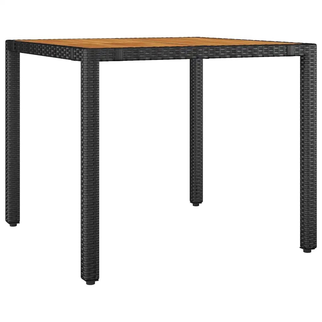 Set da Pranzo per Giardino 5 pcs Nero polyrattan