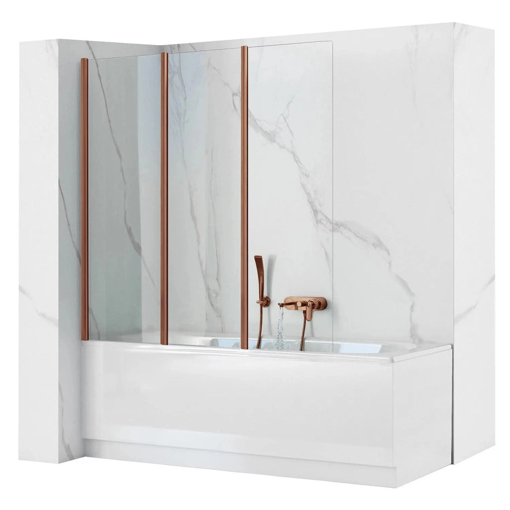 Schermo Vasca Pieghevole Rea Agat-3 120 Brush Copper