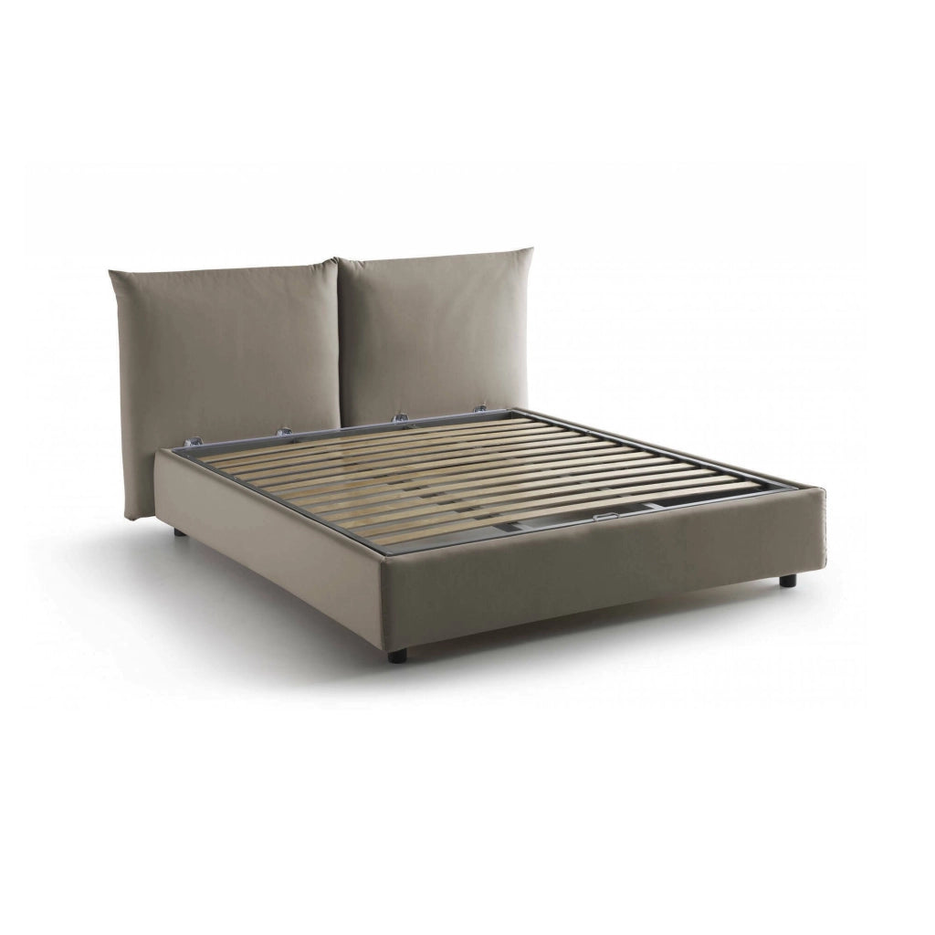 Letto Matrimoniale Aghineo, Letto Matrimoniale Sfoderabile Made in Italy, Grigio Tortora\