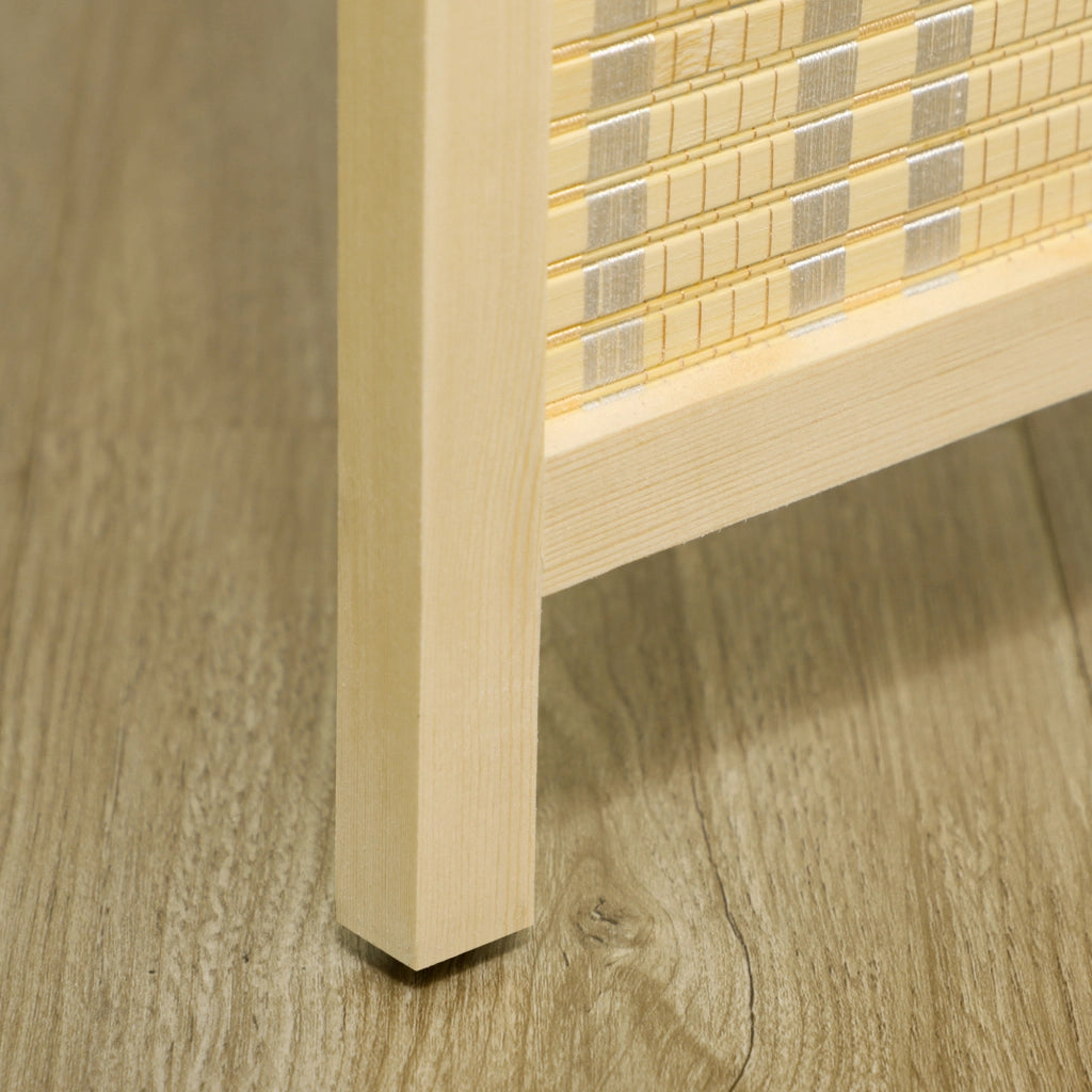 Paravento Pieghevole 4 Ante ¨C Xylo ¨C Legno Bamb¨´ Naturale 180cm Stile Boho