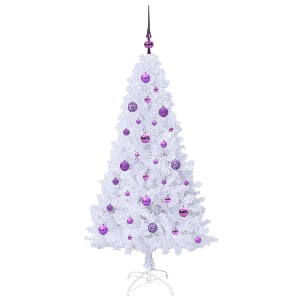 Albero di Natale | Decorazioni natalizie artificiale Bianco 150 cm PVC e Acciaio