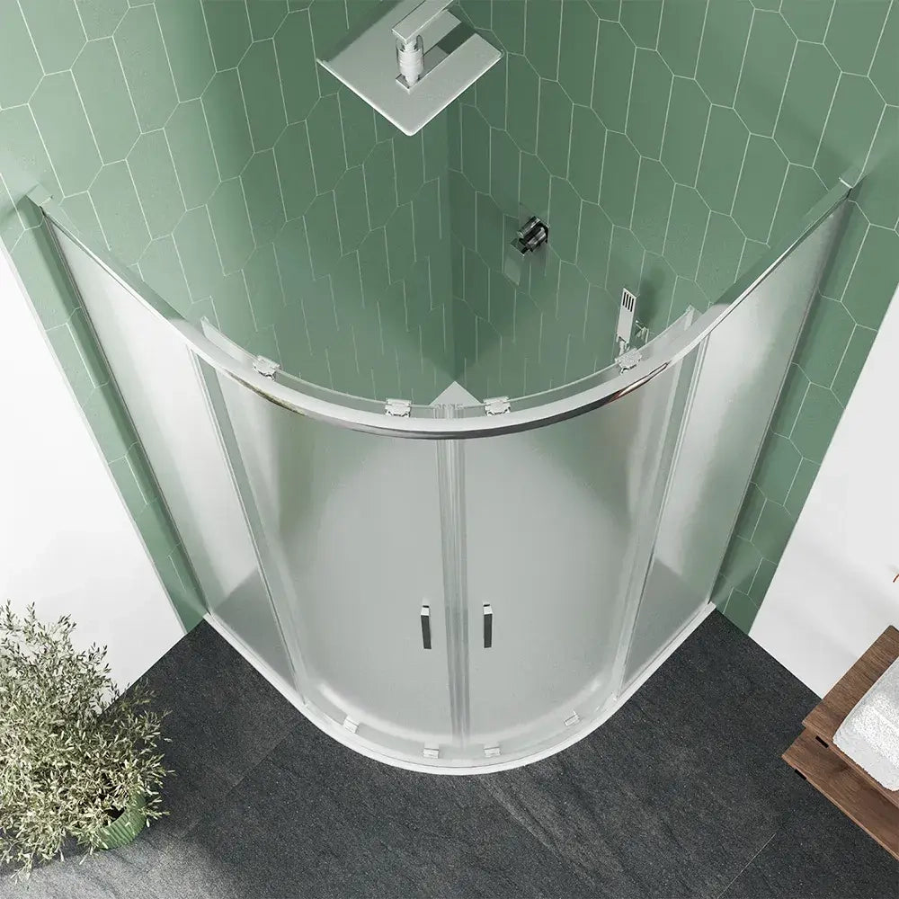 Box doccia semicircolare 75x75cm profili cromati slim vetro 6mm opaco h190 | Portofino