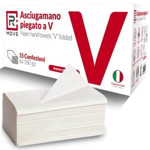 RMove Asciugamano Carta Piegato a V per Dispenser 15 cnf da 180pz