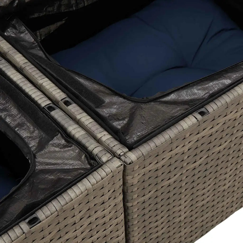 Set Divano da Giardino con cuscino 7 pcs Grigio Poly Rattan 3354074