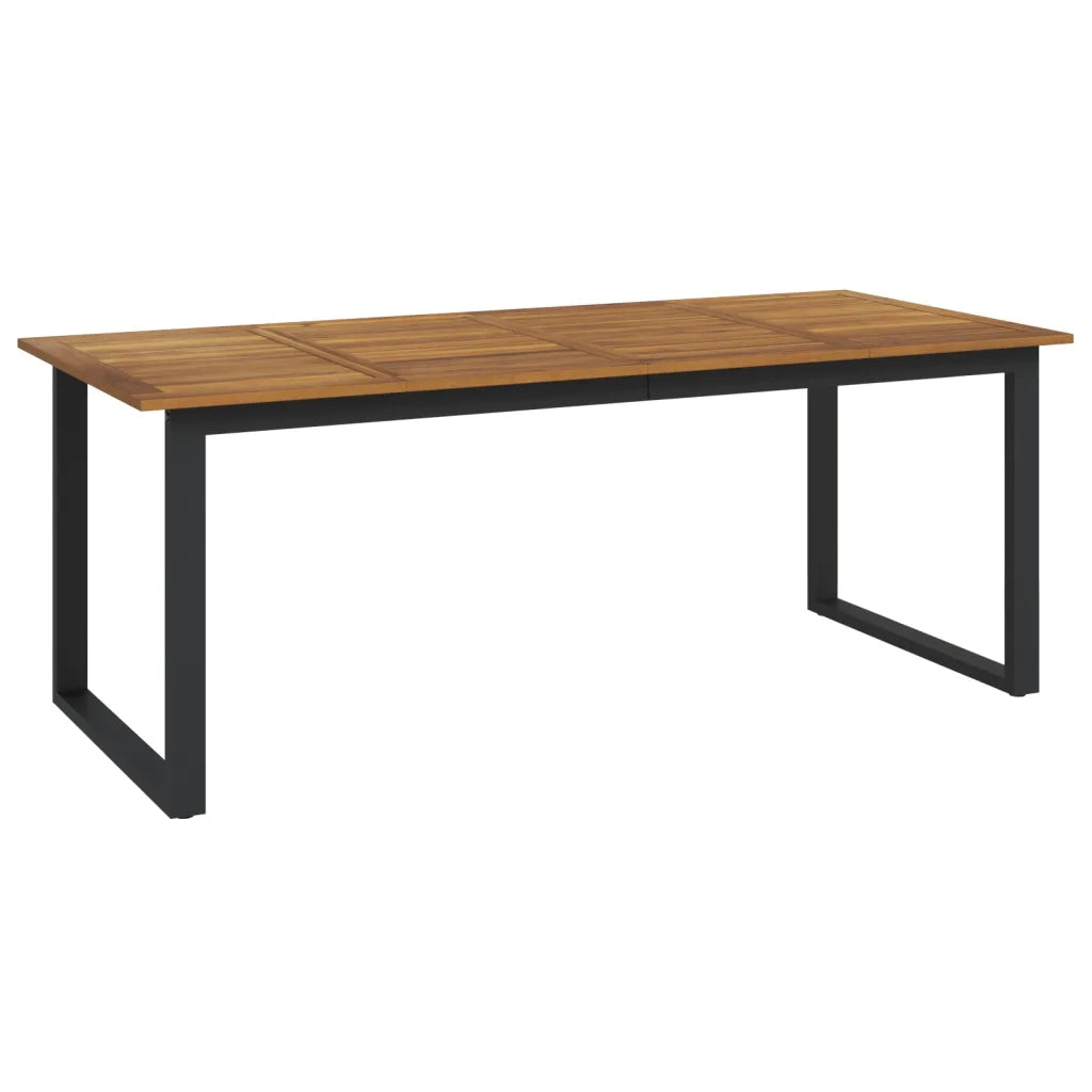 Set Pranzo da Giardino 9 pz Legno Massello di Acacia e Metallo 3155405