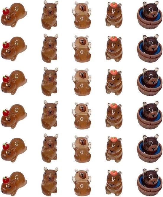 Decorazioni luminose di capybara in cera - Set da 30 pezzi