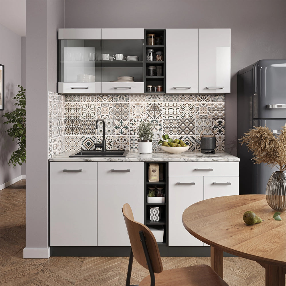 Vicco Scaffale da cucina Antracite 25 cm senza piano di lavoro