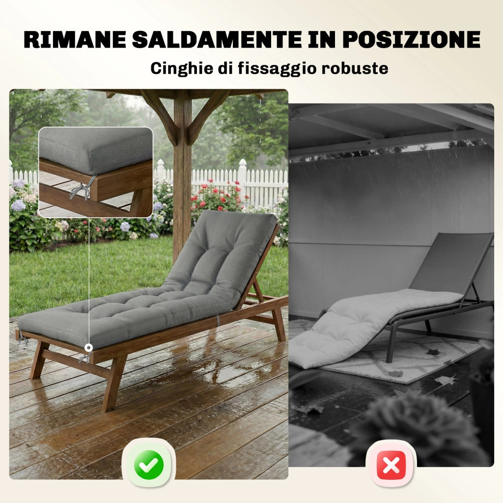 Cuscino per Poltrona da Giardino con Cinghie ¨C Minimal ¨C Grigio Chiaro
