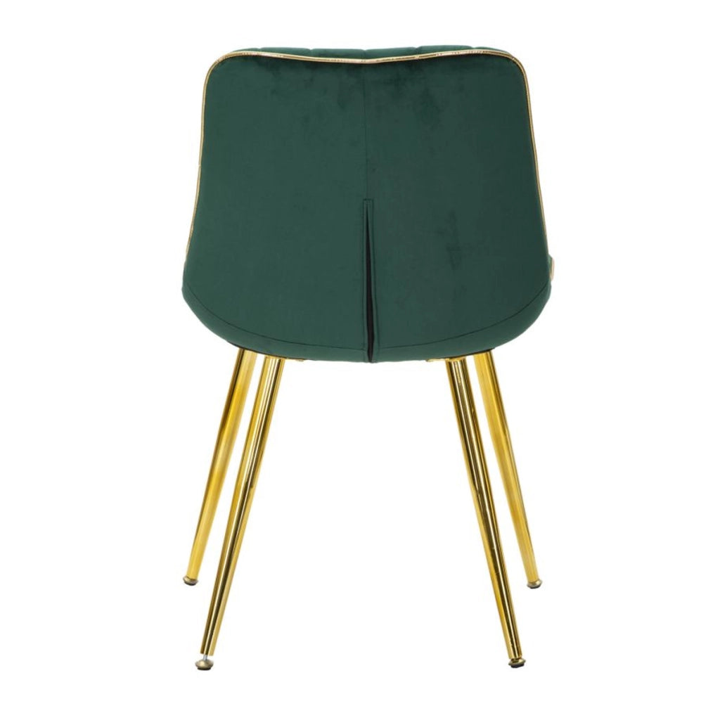 Sedia Paris verde e gold in tessuto con gambe dorate – set 2 pezzi