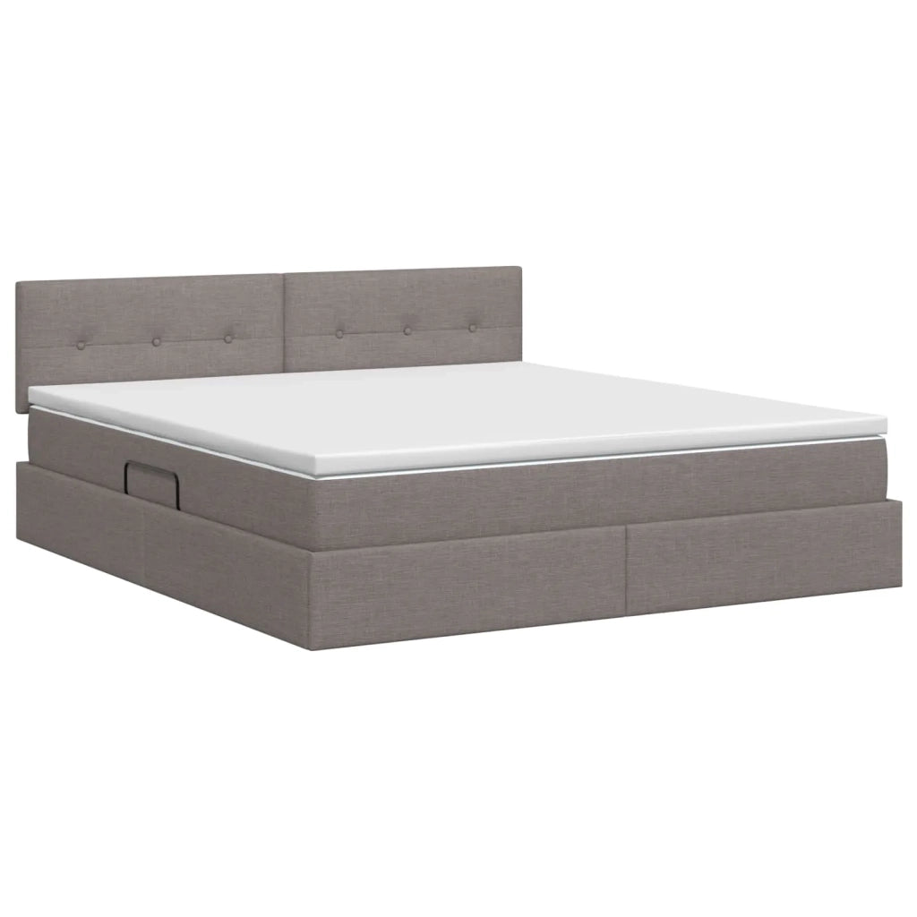 Letto con contenitore e materasso Tortora 140 x 200 cm Velluto 3458628