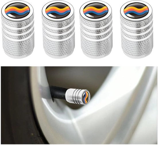 Copriporta per pneumatici 4 pezzi - Acciaio inossidabile - Impermeabile - Stoffa impermeabile - Resistente alle abrasioni - Universale 17 x 11 mm - Copriporta con ventilazione
