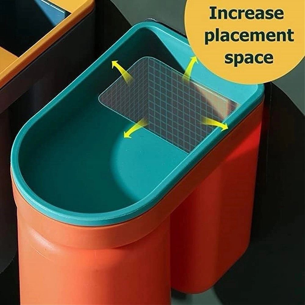 Trade Shop - Set 2pz Portaspazzolino Salvaspazio Dispenser Dentifricio Da Parete Multifunzione -