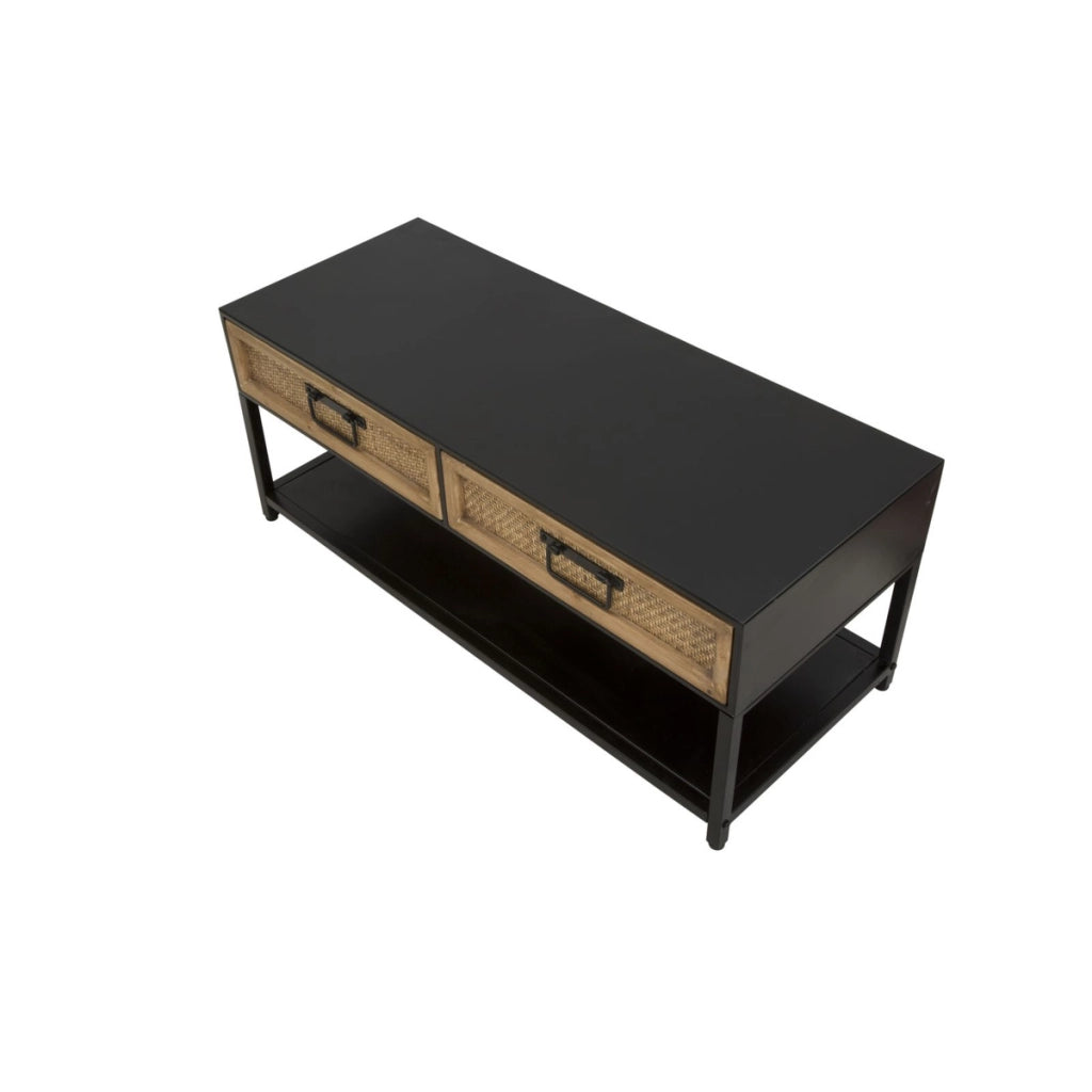 Porta TV Hanoi in ferro e legno — 95x38x38 cm
