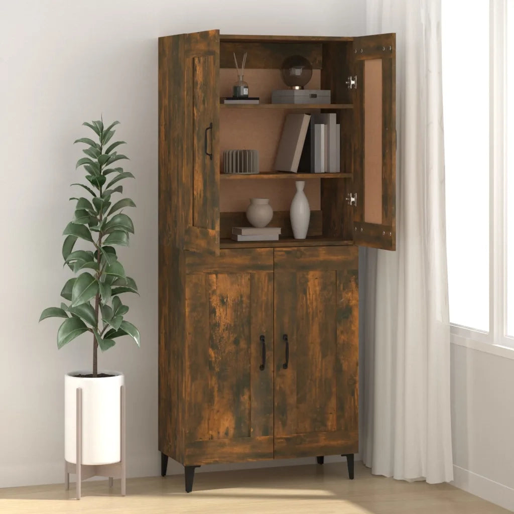 Credenza-Buffet-Armadio da cucina Rovere Fumo 69,5x34x90 cm in Legno Multistrato 597417