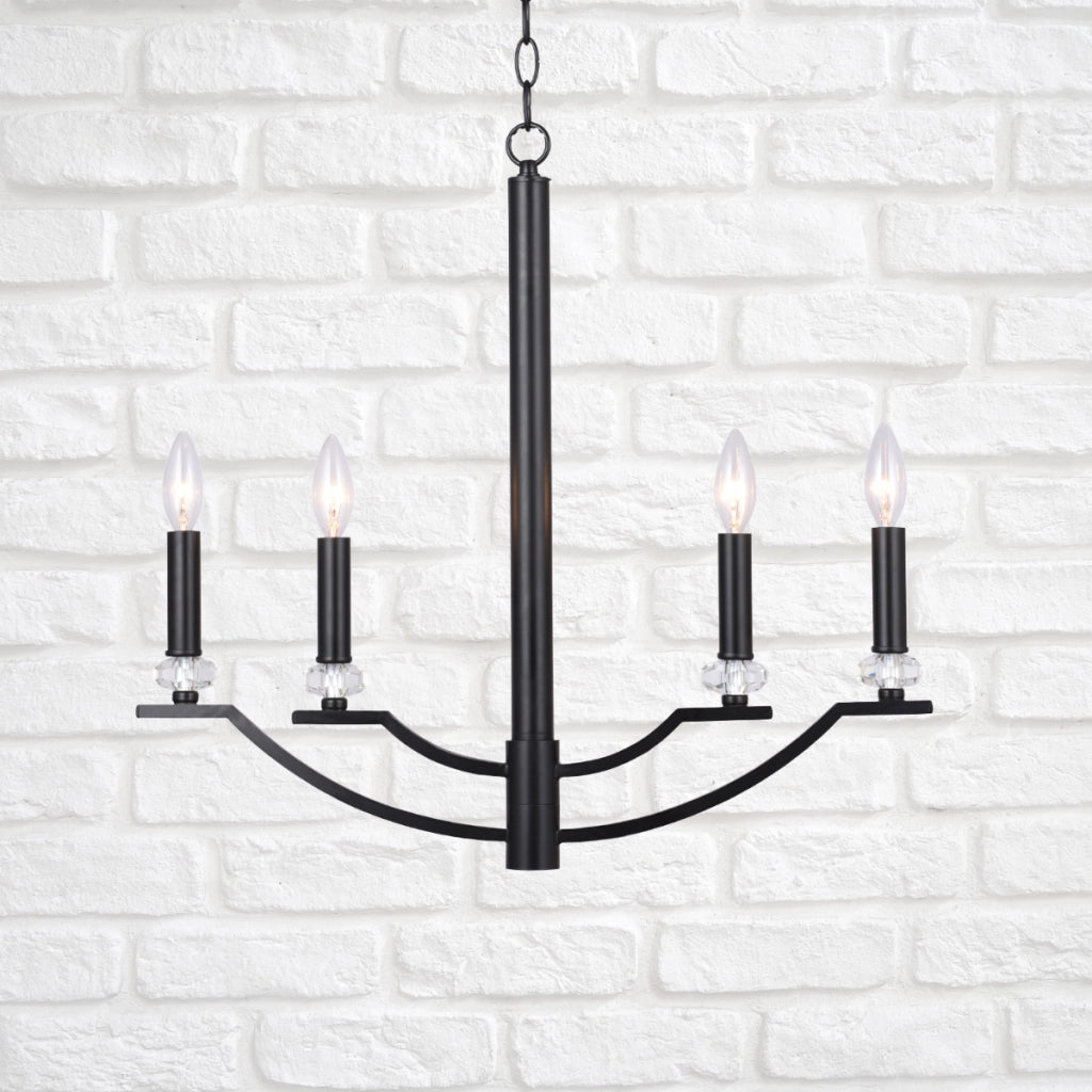 Lampadario nero industriale HIMS metallo regolabile 4xE14 Polux