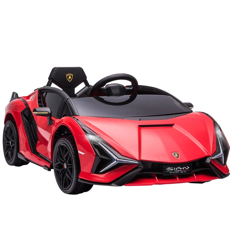 Macchina elettrica per bambini 12V 2 modalit¨¤ di guida Lamborghini SIAN SUV con telecomando, musica (MP3/USB), luci, 37-60 mesi, metallo rosso, 108