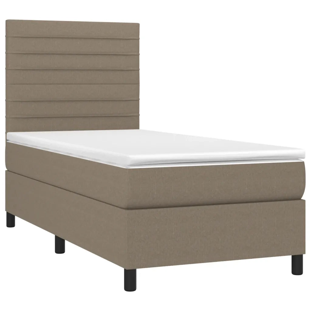 Giroletto a Molle con Materasso-Struttura Letto Tortora 80x200 cm inTessuto 739274