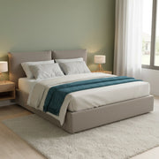 Letto Matrimoniale Aghineo, Letto Matrimoniale Sfoderabile Made in Italy, Grigio Tortora\