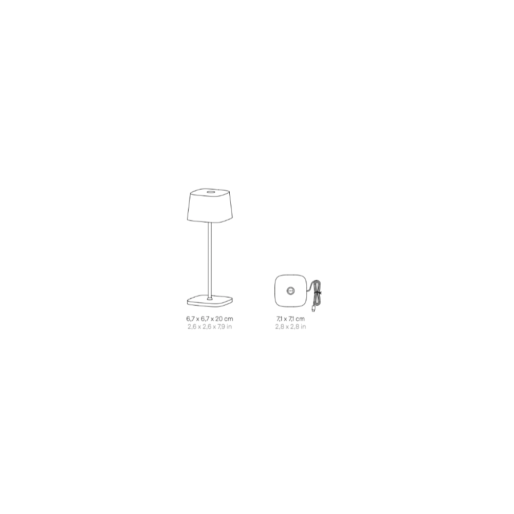 Zafferano Ofelia Pro Micro Lampada a led da tavolo Sabbia ricaricabile e dimmerabile