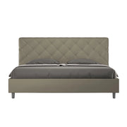 BS COM Letto con rete imbottito 180x210 similpelle cappuccino