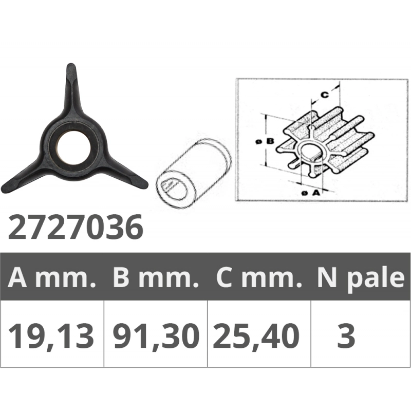 GIRANTE J/E 2T 25(737)-40-50-70-75 IMPELLER JOHNSON/EVINRUDE